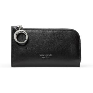 kate spade new york Halo Fine Grain Leather Small Slim Bifold(Black)