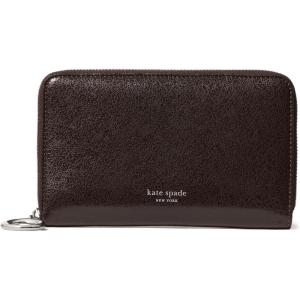 kate spade new york Halo Glazed Leather Medium Zip Around Wallet(Hot Fudge)
