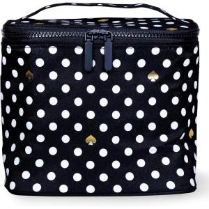 kate spade new york Insulated Lunch Tote, Small Lunch Cooler, Cute Lunch Bag for Women, Floral Thermal Bag with Double Zipper Close and Carrying Handle, Spade Flower Stripe(Polka Dots)