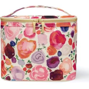 kate spade new york Insulated Lunch Tote, Small Lunch Cooler, Cute Lunch Bag for Women, Thermal Bag with Double Zipper Close and Carrying Handle, Floral