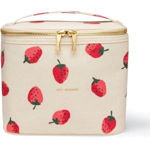 kate spade new york Insulated Lunch Tote, Small Lunch Cooler, Cute Lunch Bag for Women, Thermal Bag with Double Zipper Close and Carrying Handle, Strawberries