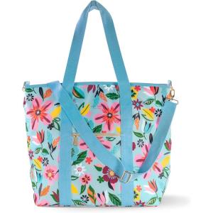 kate spade new york Large Capacity Insulated Cooler Tote Bag, Soft Sided Portable Beach Cooler with Shoulder Strap(Safari Floral)