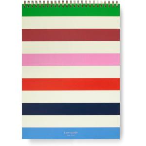 kate spade new york Large College Ruled Notebook, Top Spiral Notebook with 160 Pages, 11.75″ x 8.5″ Writing Pad, Paint by Numbers(Adventure Stripe)