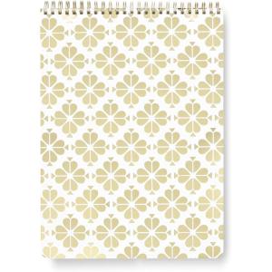 kate spade new york Large College Ruled Notebook, Top Spiral Notebook with 160 Pages, 11.75″ x 8.5″ Writing Pad, Paint by Numbers(Gold Spade Flower)