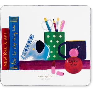 kate spade new york Leatherette Mouse Pad, 9″ x 8″ Mouse Mat with Non-Slip Back, Cute Mouse Pad for Office Desk, Charmed Library