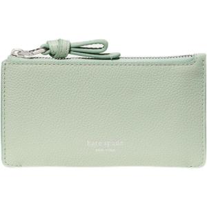 kate spade new york Loop Pebbled Leather Ew Zip Card Case(Mint Frosting)