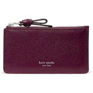 kate spade new york Loop Pebbled Leather Ew Zip Card Case(Purple Agate)