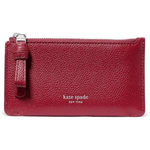 kate spade new york Loop Pebbled Leather Ew Zip Card Case(Red Jam)