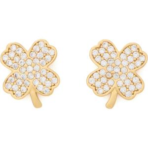 kate spade new york Lucky Charm Earrings(Clear/Gold Clover)