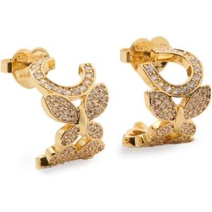 kate spade new york Lucky Charm Necklace(Clear/Gold Butterfly Huggie)