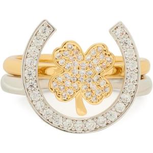 kate spade new york Lucky Charm Stacking Ring Set(Clear/Two Tone)