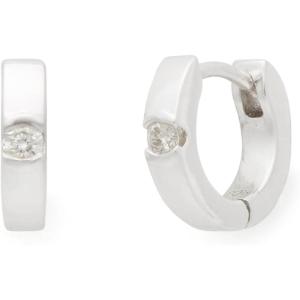 kate spade new york Meant To Be Fine Jewelry Earrings(Silver Diamond Huggies)