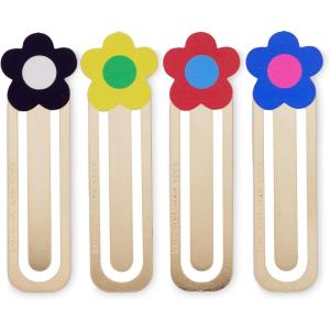 kate spade new york Metal Bookmarks for Book Lovers, Cute Flower Book Marks, Set of 4, Gingham Garden