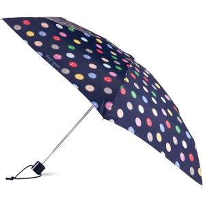 kate spade new york Mini Travel Umbrella with Storage Sleeve, Compact for Backpack or Car(Spade Smiley)