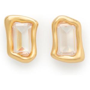 kate spade new york Molten Glass Statement Studs(Clear/Gold)