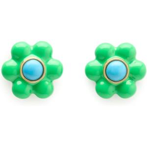 kate spade new york Petal Puff Statement Studs(Small Green Multi/Gold)