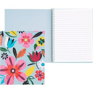 kate spade new york Small Concealed Spiral Notebook, 8.25″ x 6.75″ Journal Notebook with 112 Lined Pages (Book Club)(Safari Floral)