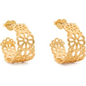 kate spade new york Spade Flower Lace Hoops(Gold)
