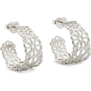 kate spade new york Spade Flower Lace Hoops(Silver)