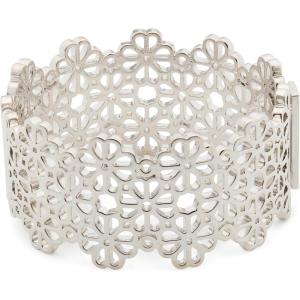 kate spade new york Spade Flower Lace Statement Bangle(Silver)