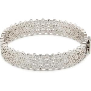 kate spade new york Spade Flower Lace Thin Bangle(Silver)