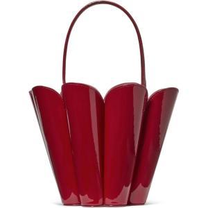 kate spade new york The Spade Fine Grain Leather Bucket Bag(Patent Dark Scarlet)