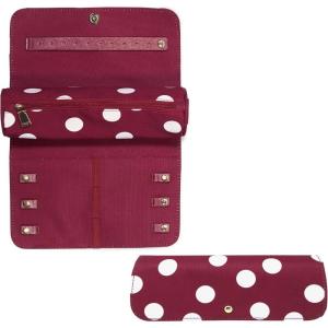 kate spade new york Travel Jewelry Case Organizer, Fabric Jewelry Box for Women, Cute Jewelry Organizer Holds Necklaces, Rings, Bracelets, Small Jewelry Roll (Safari Floral)(Julie Dot)