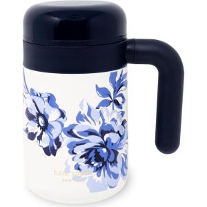kate spade new york Travel Tea Mug,16 oz Stainless Steel Thermal Mug with Tea Infuser (Floral Toile)