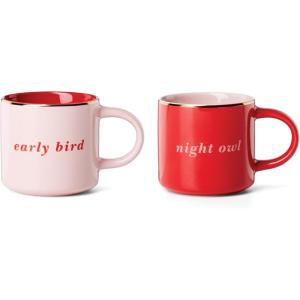 kate spade new york Wide Awake & Sound Asleep, Mugs, Set of 2, Blue(Early Bird/Night Owl)