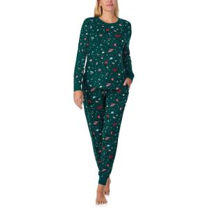 kate spade new york Women’s 2-Piece Long Sleeve Crew Neck Top & Jogger Pants Pajama Lounge Set, Velour, Drawstring Waist(Sugar Plum Fairy)