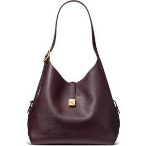 kate spade new york Women’s Deco Pebbled Leather Large Shoulder Bag, Timeless Taupe(Blackberry Jam)