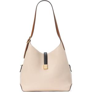 kate spade new york Women’s Deco Pebbled Leather Large Shoulder Bag, Timeless Taupe(Colorblocked Milk Glass Multi)