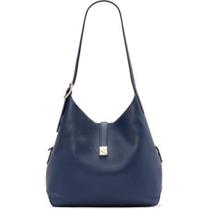 kate spade new york Women’s Deco Pebbled Leather Large Shoulder Bag, Timeless Taupe(Parisian Navy)