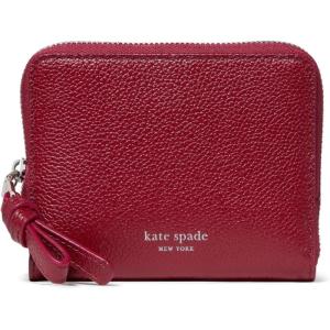 kate spade new york Women’s Loop Pebbled Leather Small Zip Around Wallet(Red Jam)