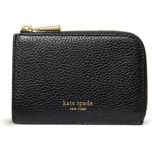 kate spade new york Women’s Pebbled Leather Mini Zip Card Case(Black)