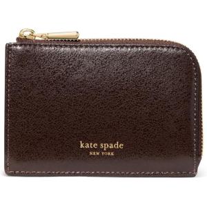 kate spade new york Women’s Pebbled Leather Mini Zip Card Case(Crinkled Hot Fudge)