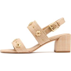 kate spade new york Women’s Spade Flower Stud Block Heel Sandals(Natural)