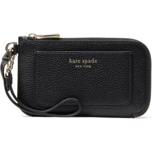 kate spade new york womens Ava Pebbled Leather Coin Card Case Wristlet(Black)