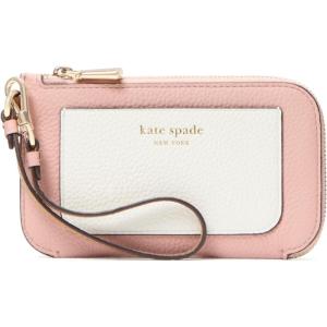 kate spade new york womens Ava Pebbled Leather Coin Card Case Wristlet(Colorblocked Rose Smoke Multi)
