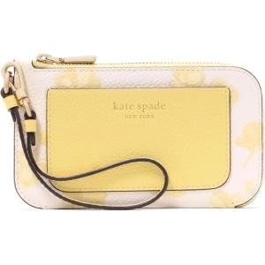 kate spade new york womens Ava Pebbled Leather Coin Card Case Wristlet(Spring Pansies Yuzu Jam Multi)