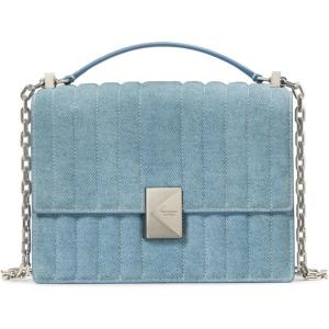 kate spade new york womens Deco Leather Flap Chain Crossbody(Blue Multi)