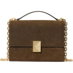 kate spade new york womens Deco Leather Flap Chain Crossbody(Burnt Sage Suede)