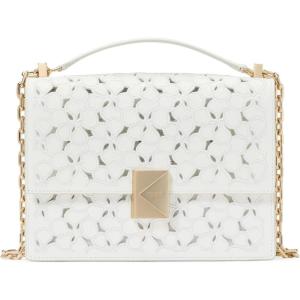 kate spade new york womens Deco Leather Flap Chain Crossbody(True White)