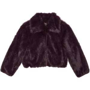 kate spade new york womens Faux Fur Jacket(Deep Aubergine)
