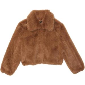 kate spade new york womens Faux Fur Jacket(Light Tamarind)