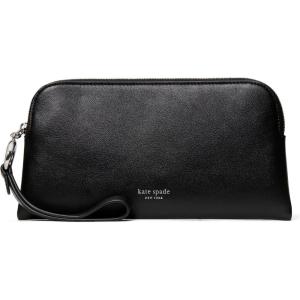 kate spade new york womens Halo Glazed Leather Medium Wristlet(Black)