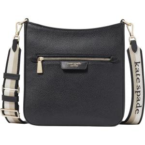kate spade new york womens Hudson Pebbled Leather Large Messenger Crossbody(Black)