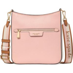kate spade new york womens Hudson Pebbled Leather Large Messenger Crossbody(Colorblocked Rose Smoke Multi)