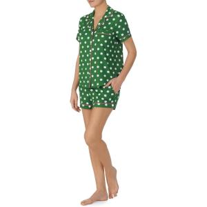 kate spade new york womens Kate Spade New York Women’s Short Bottoms Pj Set(Green Dot)