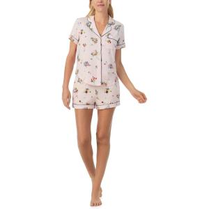 kate spade new york womens Kate Spade New York Women’s Short Bottoms Pj Set(Pink Whimsical Bouquets)